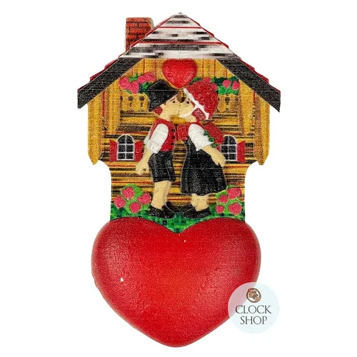 8.5cm Black Forest Chalet Fridge Magnet With Sweethearts