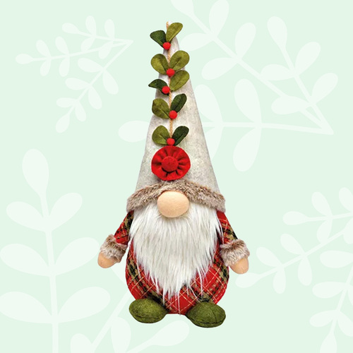 44cm Christmas Holly Gnome - Boy