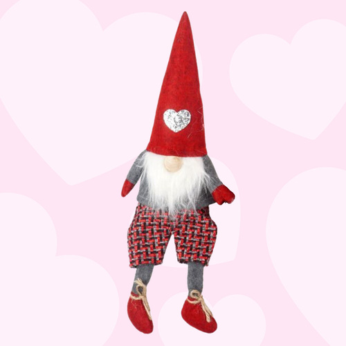 27cm Red Tartan Sweetheart Gnomes - Boy