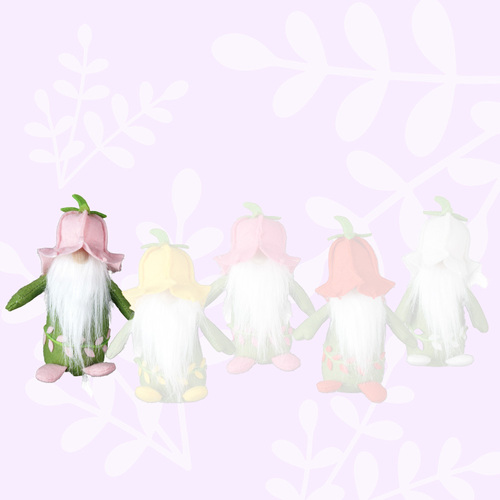 17cm Light Pink Flower Gnome