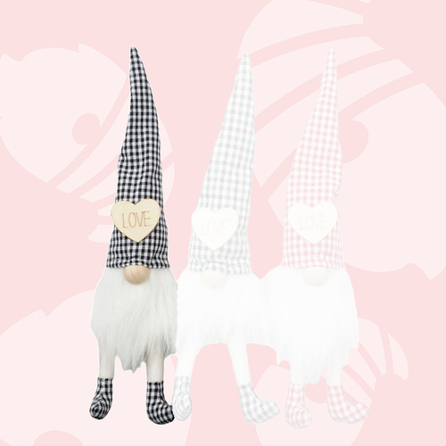 40cm Black Gingham Gnome