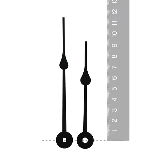 Black Spade Euroshaft Quartz Hands (115mm & 93mm)