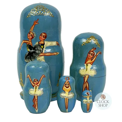 Ballerina Russian Dolls- Blue 11cm (Set Of 5) (Pas De Deux)