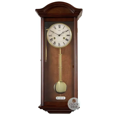 64cm Walnut 8 Day Mechanical Bim Bam Wall Clock By AMS