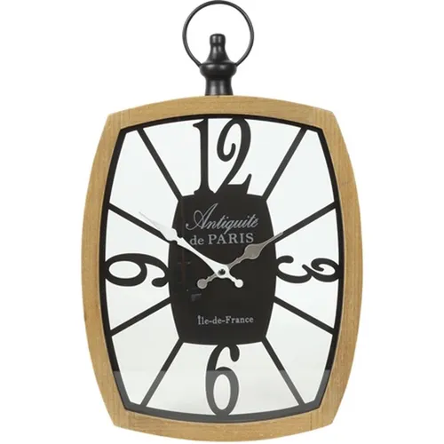 62.5cm Nelson Black & Natural Wood Wall Clock By COUNTRYFIELD