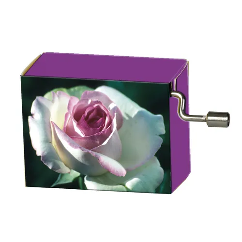 Modern Designs Hand Crank Music Box- White Rose (La Vie En Rose)