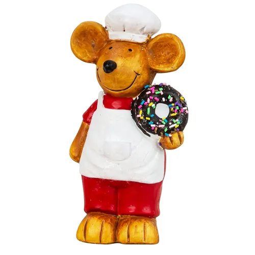 17.5cm Christmas Mouse With Donut