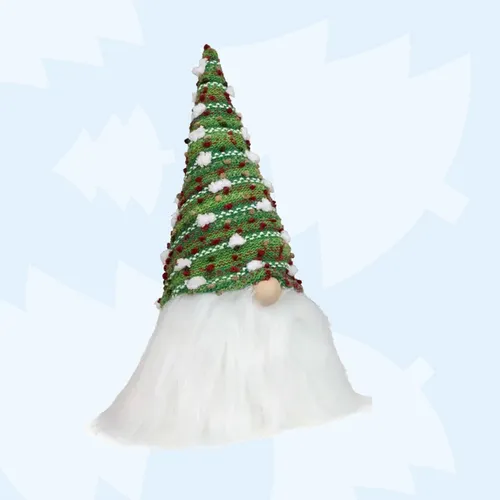 30cm Christmas Gnome With Festive Tinsel Hat