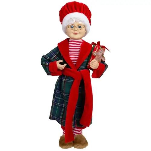 45cm Standing Mrs. Santa Claus In Dressing Gown