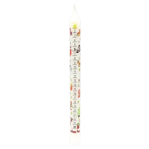 30cm White Happy Holiday Advent Calendar Candle