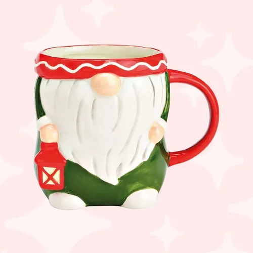 Red & Green 3D Christmas Gnome Mug