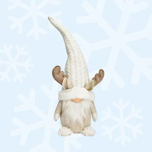 46cm Reindeer Gnome- White