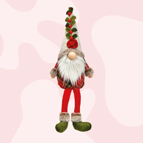 44cm Christmas Holly Gnome Shelf Sitter- Boy