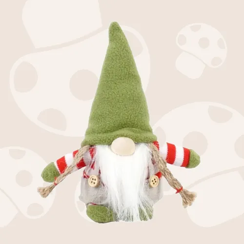 Gnome With Green Hat & Stripey Clothes