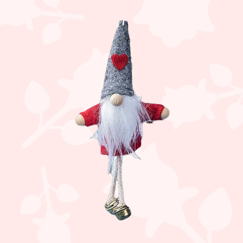 12cm Red & Grey Gnome Fridge Magnet Hanging Decoration-Grey Hat