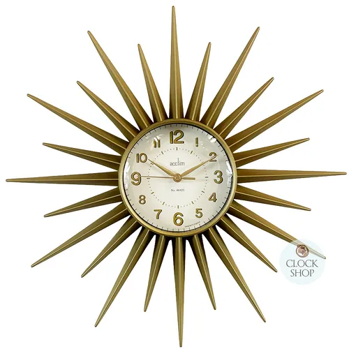 43cm Stella Gold Starburst Wall Clock By ACCTIM