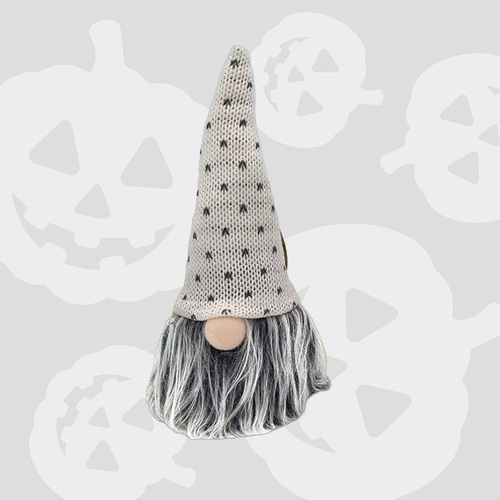 18cm Grey And White Gnome- Starry Hat