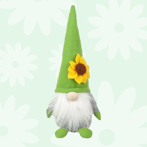 32cm Garden Gnome With Sunflower Hat - Boy