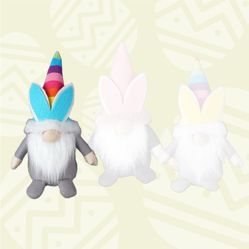 21cm Party Bunny Gnome - Blue Ears