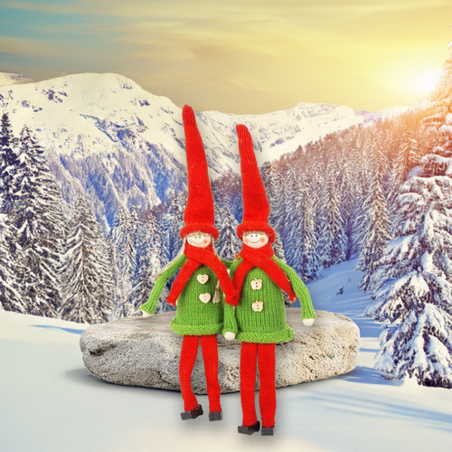 35.5cm Red & Orange Christmas Gnome Couple