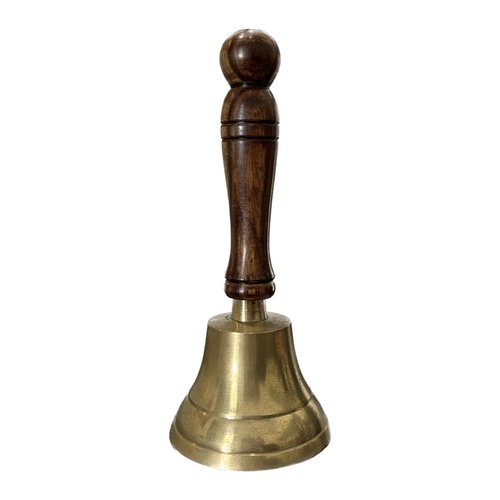 Brass Table Bell With Wooden Handle (Small Imperfection)